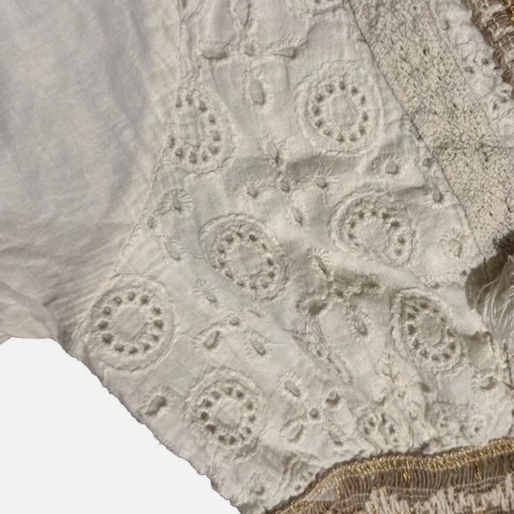 Anthropologie  Bohemian Maxi Dress Crochet Lace Eyelet Beach Me2Magic Victoria-L - Picture 7 of 13